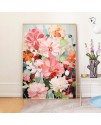 北歐風清新 花卉 晶瓷面掛畫 裝飾掛畫連鋁畫框 70X90CM DF